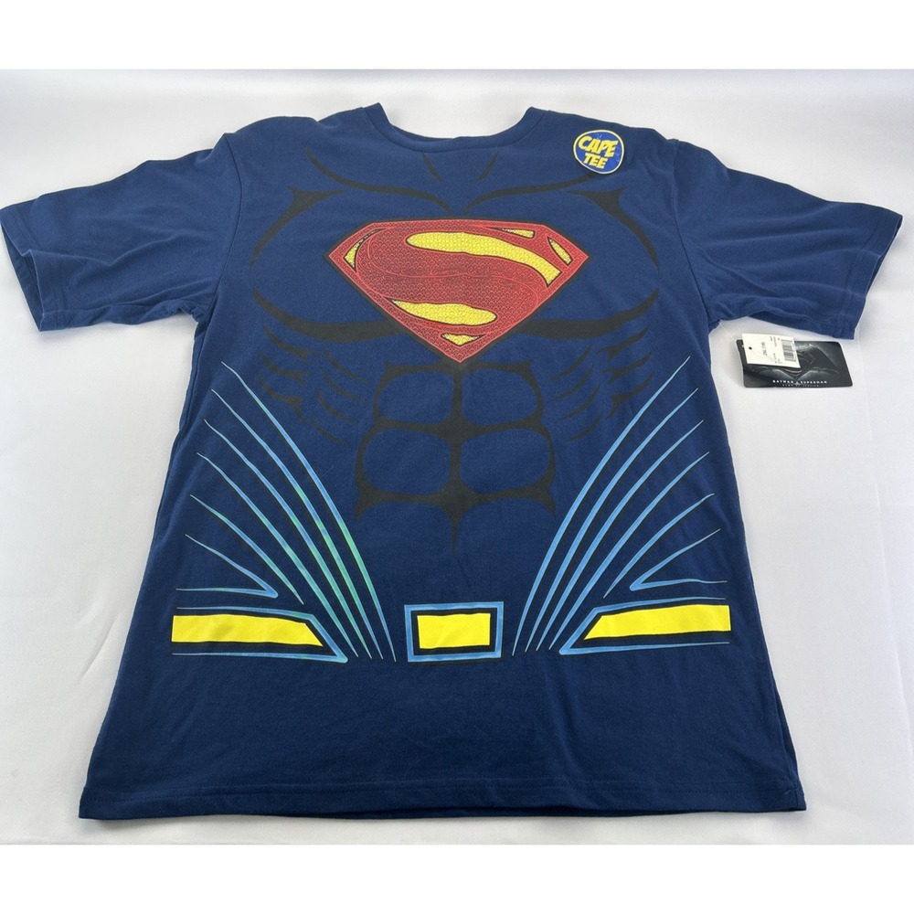 DC Superman Costume T-Shirt with Cape 2XL Batman V Superman Dawn of Justice NWT